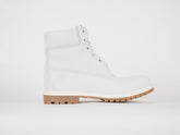 Womens Timberland 6 Inch Premium A196R Off White Leather Lace Up Chukka Boots